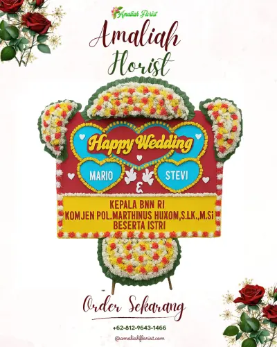 Karangan Papan Bunga Pernikahan di Pasirnanjung